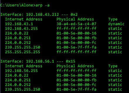 arp command using hacking cmd command