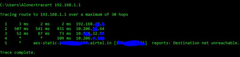 tracert command use hacking